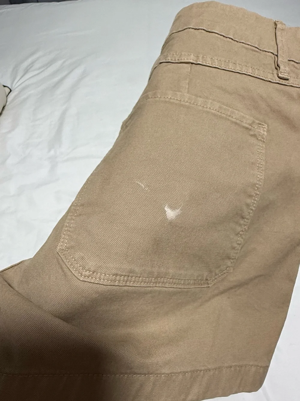 Frame Denim Tan High-Rise Utility Shorts